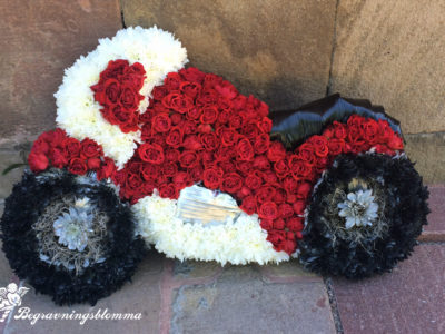 Motorcykel av blommor (röd)